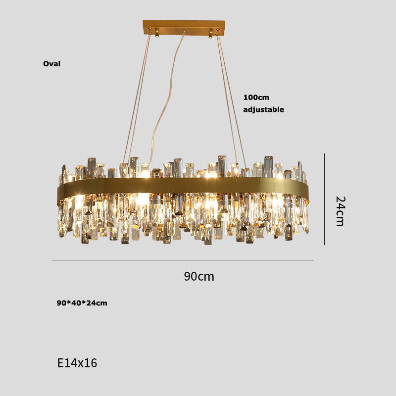 Stainless-Steel Crystal LED Chandelier – 8–20 Lights, 1 m Adjustable Pendant – Duvencioglu