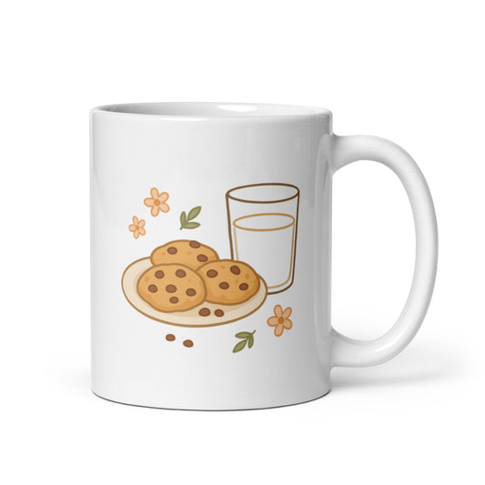 Freshly Baked Cookies and Milk Mug – Nostalgic Cozy Kitchen Design – Cottagecore Coffee Cup – Sweet Home Gift Idea – Duvencioglu