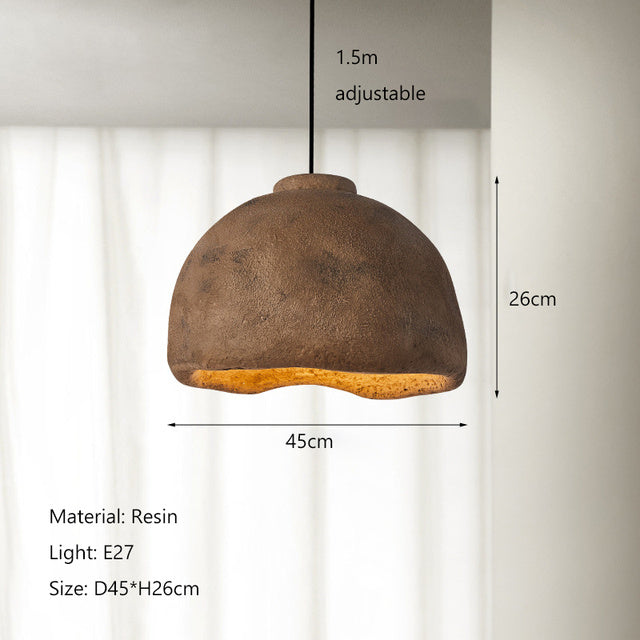 Japanese-Style Resin LED Chandelier – 35/45 cm Homestay Pendant – Duvencioglu