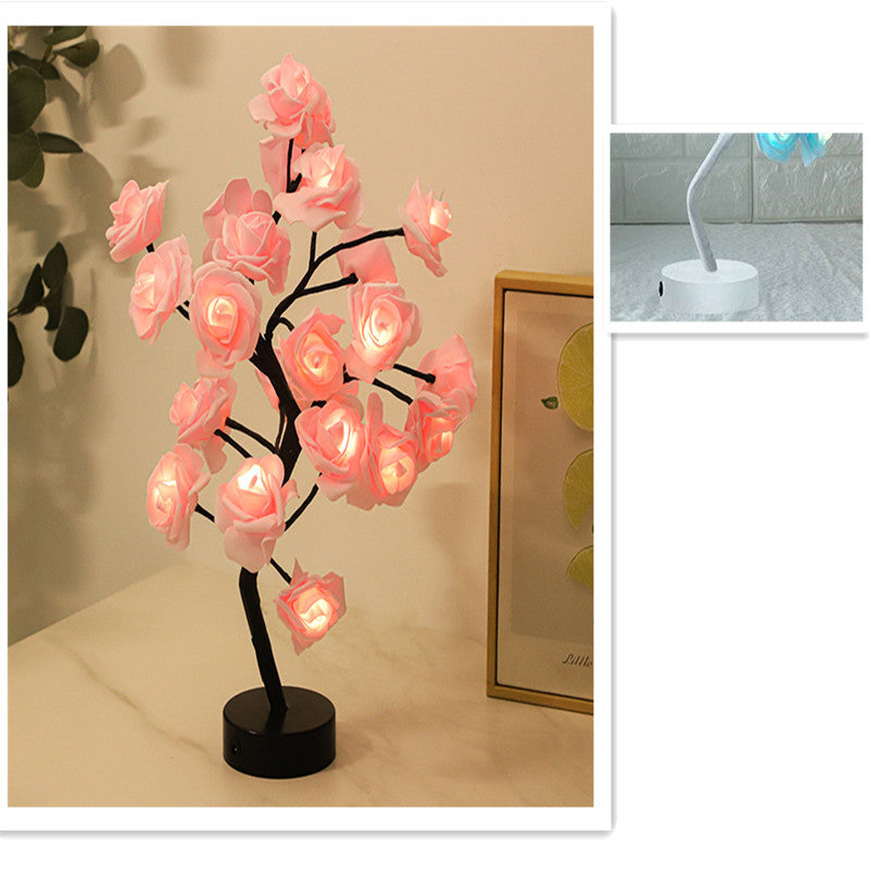 LED Rose Tree Table Lamp - Romantic USB-Powered Night Light – Duvencioglu