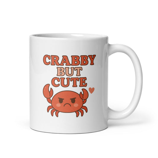 Crabby But Cute Mug – Grumpy Crab Cup, Funny Coastal Gift with Attitude – Duvencioglu