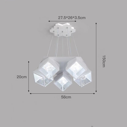 Nordic Star LED Chandelier – 5/7-Arm Iron Pendant Light (Black & White) – Duvencioglu