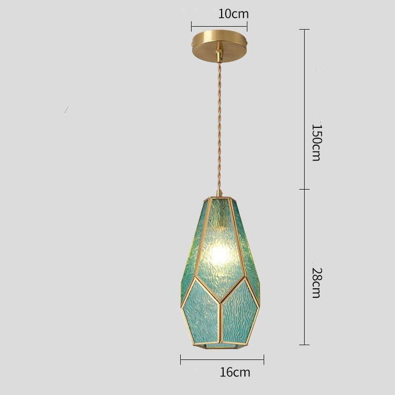Nordic Brass Bay Window Glass LED Chandelier – Small Fish-Line Pendant Light – Duvencioglu