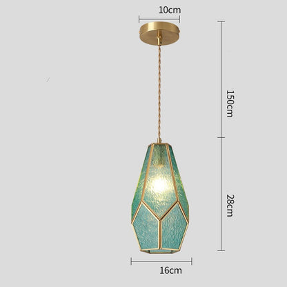 Nordic Brass Bay Window Glass LED Chandelier – Small Fish-Line Pendant Light – Duvencioglu