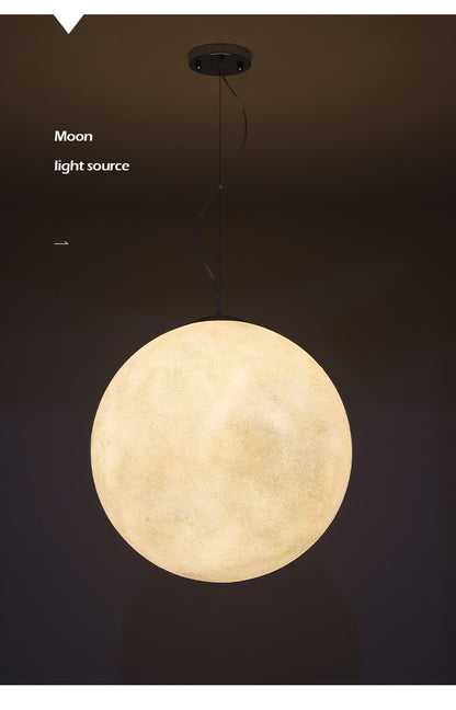 Nordic Moon Ball Chandelier – 20–35 cm Fishing-Line Pendant Light – Duvencioglu