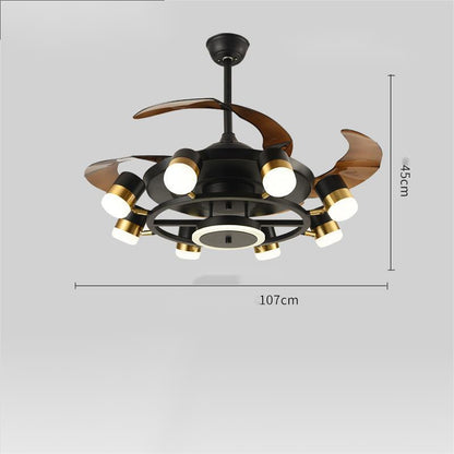 Modern Ceiling Fan Chandelier – 72″ All-Copper Motor & Tri-Color LED – Duvencioglu