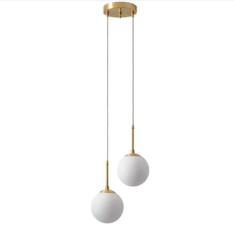 All-Copper Glass Single-Head Bedside Chandelier – Small Pendant (15–40 cm) – Duvencioglu