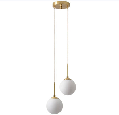 All-Copper Glass Single-Head Bedside Chandelier – Small Pendant (15–40 cm) – Duvencioglu