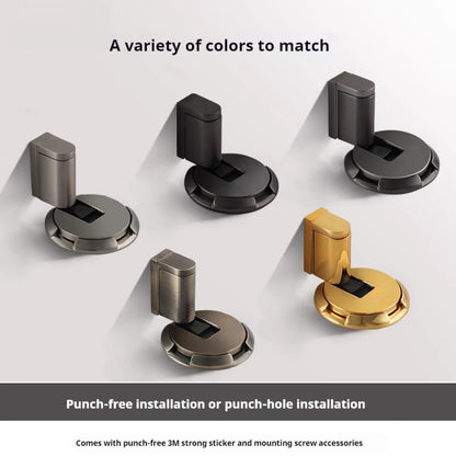 Punch‑Free Mechanical Floor Suction Door Stopper – Windproof, Heavy‑Duty