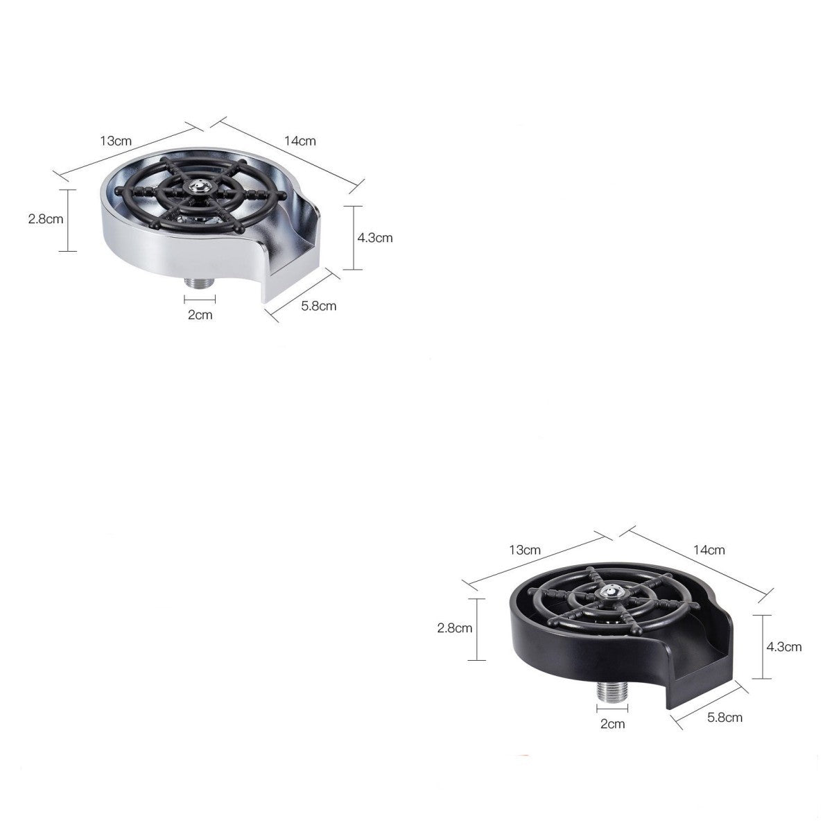 High-Pressure Bar Counter Cup Washer - Automatic Faucet & Sink Rinser