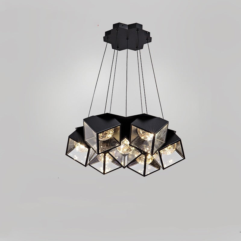 Nordic Star LED Chandelier – 5/7-Arm Iron Pendant Light (Black & White) – Duvencioglu