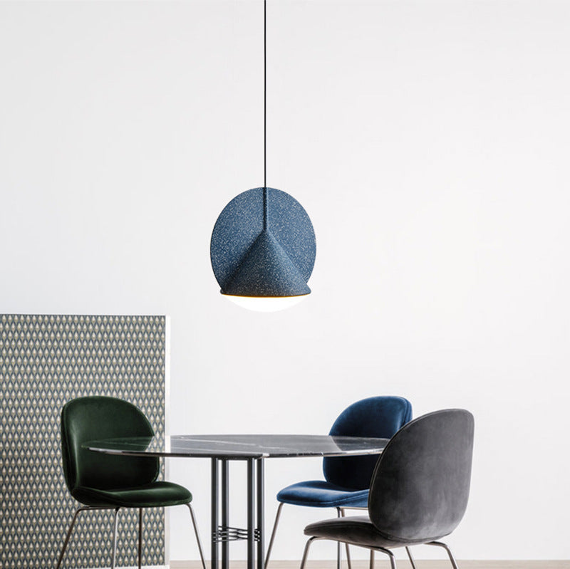 Nordic Terrazzo Resin Chandelier – 30 cm LED Pendant (Adjustable Height) – Duvencioglu
