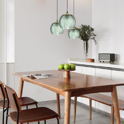 Green Leaf Pattern Glass Chandelier – Modern Dining & Living Pendant – Duvencioglu