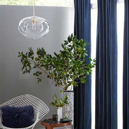 Nordic Glass Fish-Line Chandelier – 33×91 cm Minimalist LED Pendant – Duvencioglu
