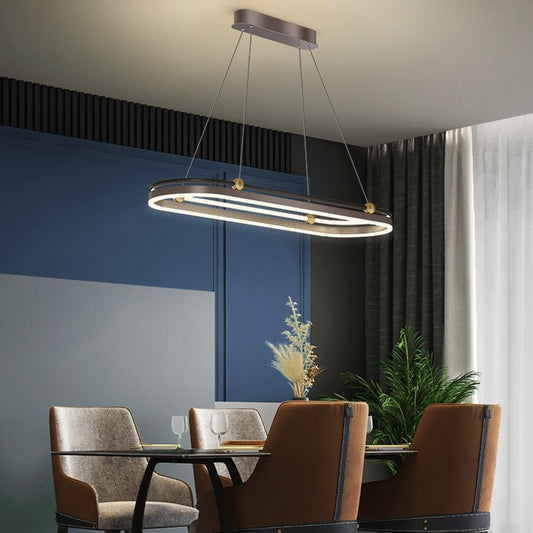 Modern Art Bar Long LED Chandelier – 10–15-Light Zinc-Alloy Pendant – Duvencioglu