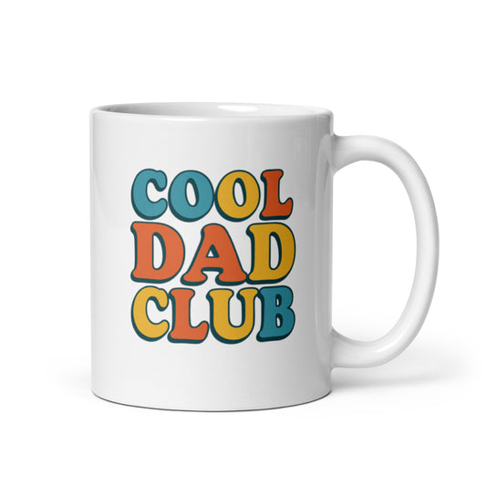 Cool Dad Club Mug – Retro Vintage Style Design – Funny Father&#39;s Day Gift – Trendy Dad Coffee Cup – Playful and Stylish Gift Idea – Duvencioglu