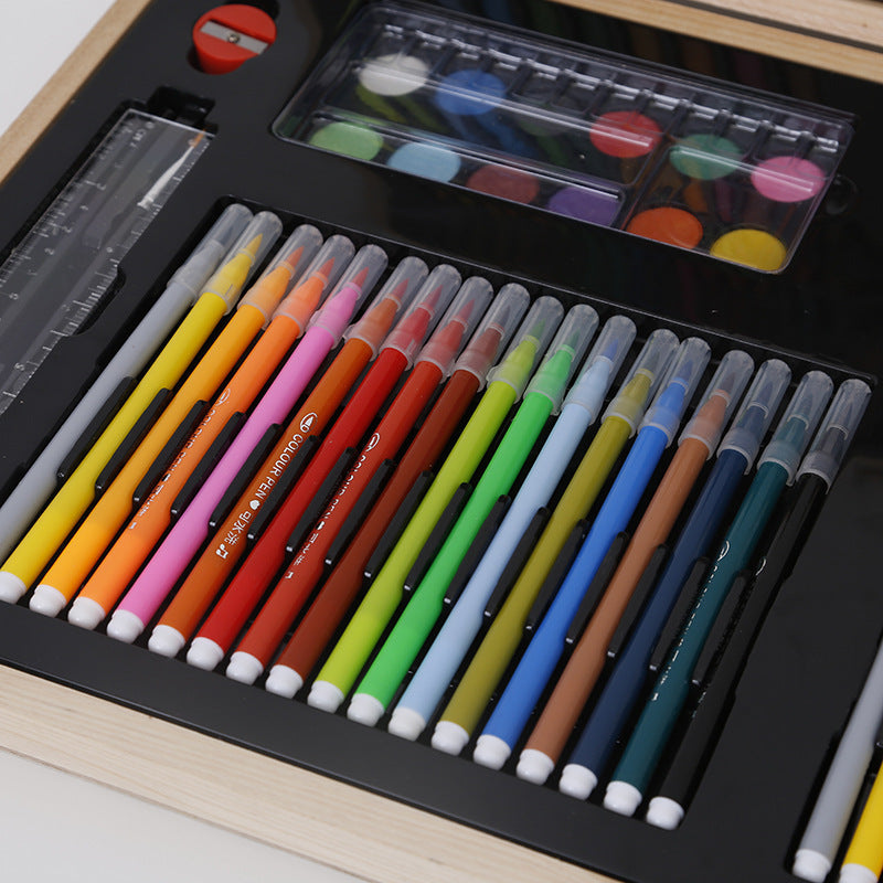 Complete Watercolor Art Set in a Wooden Case - Professional Kit – Duvencioglu