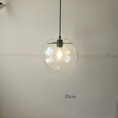 Nordic Postmodern Transparent Glass Chandelier – Ø15/20/25 cm Pendant (E26/E27) – Duvencioglu