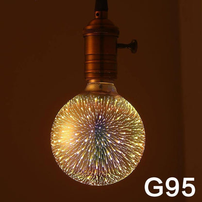 3D Fireworks LED Decorative Light Bulb - E27 Base Novelty Lamp – Duvencioglu