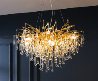 YST01 Postmodern Luxury Water-Drop Crystal LED Chandelier – 600 mm Pendant – Duvencioglu