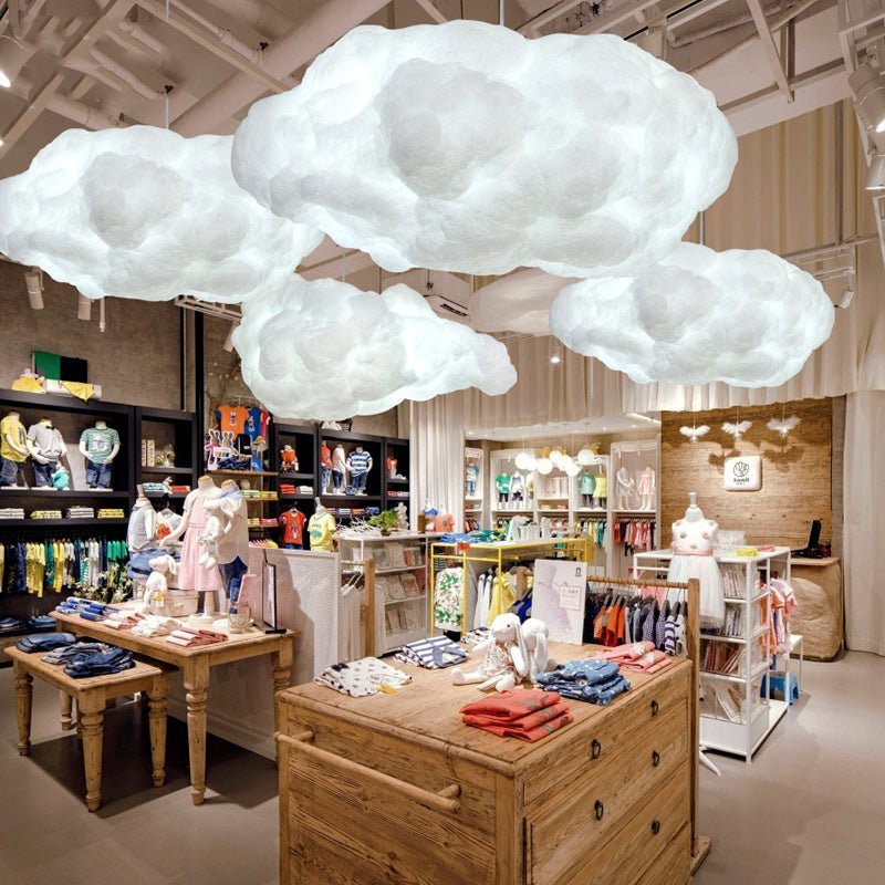 Floating Cloud Silk Chandelier – Modern E27 Pendant Light (30–120 cm) – Duvencioglu