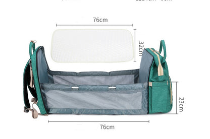 The All-in-One Travel Diaper Bag with Foldable Crib & Changing Station