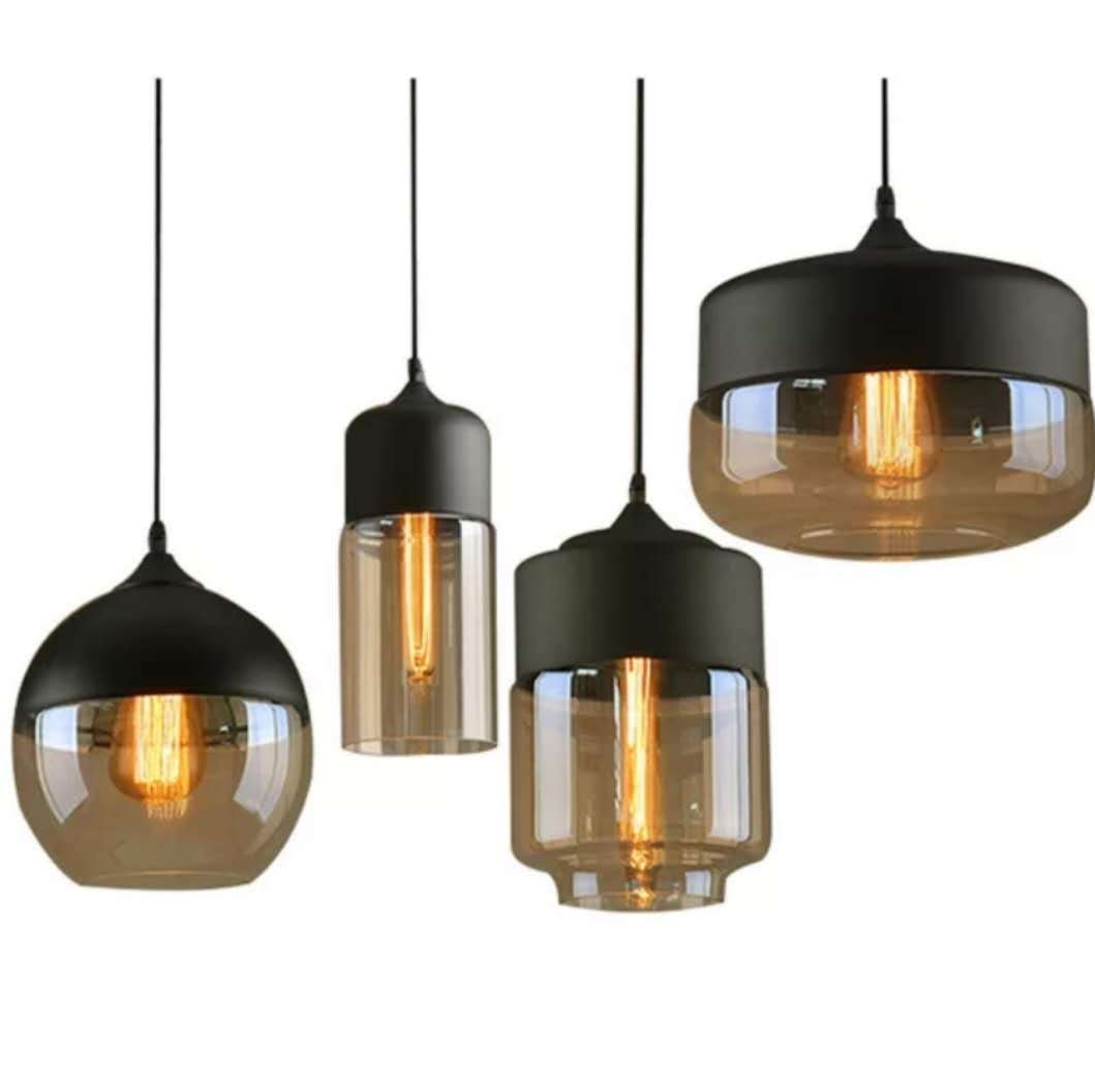 Industrial-Style Glass LED Chandelier – American Vintage Pendant – Duvencioglu