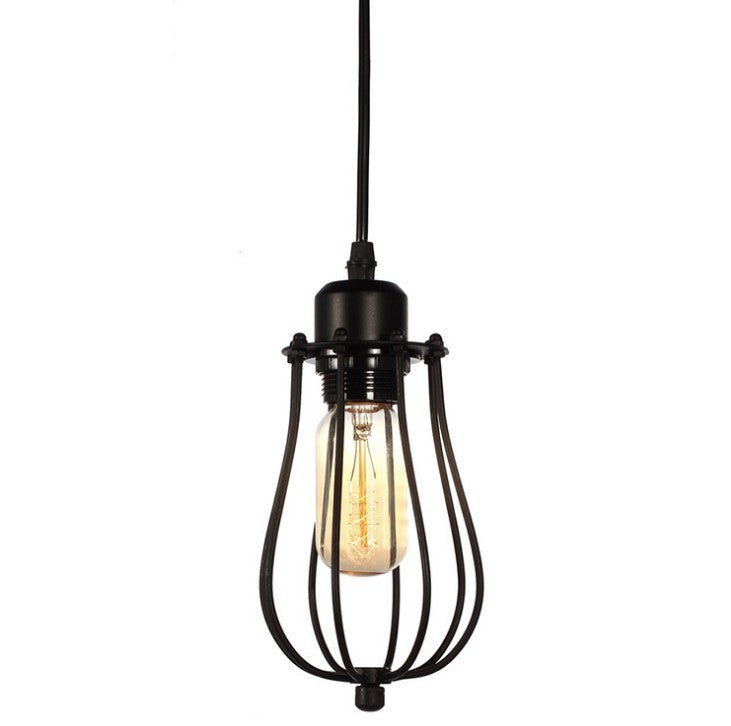 Retro Wrought-Iron Wire-Cage Chandelier – 12×140 cm Pendant – Duvencioglu