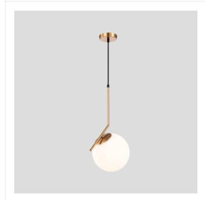 Nordic Single-Head Gold Glass Ball Chandelier – Modern Iron Pendant Light, 8″ & 10″ – Duvencioglu