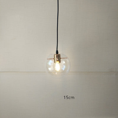 Nordic Postmodern Transparent Glass Chandelier – Ø15/20/25 cm Pendant (E26/E27) – Duvencioglu
