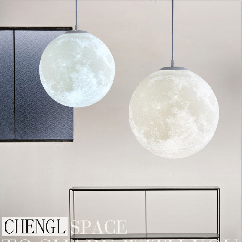 Moon-Shaped PVC LED Chandelier – Bedroom Pendant Light – Duvencioglu