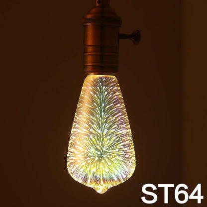 3D Fireworks LED Decorative Light Bulb - E27 Base Novelty Lamp – Duvencioglu