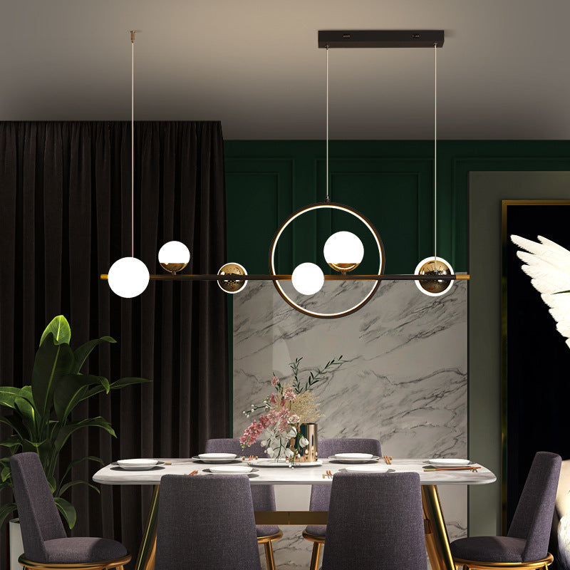Nordic Linear 6-Light LED Chandelier – 112×27 cm Modern Pendant – Duvencioglu