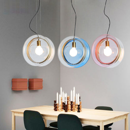 Scandinavian Macaron Glass Bedside Chandelier – 250 mm Pendant – Duvencioglu