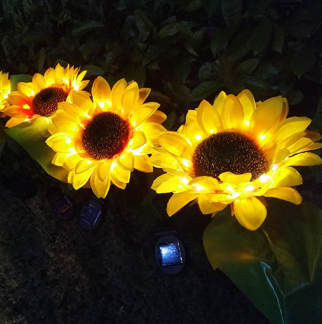 Solar Powered LED Sunflower Garden Lights - Outdoor Decorative Lamps – Duvencioglu