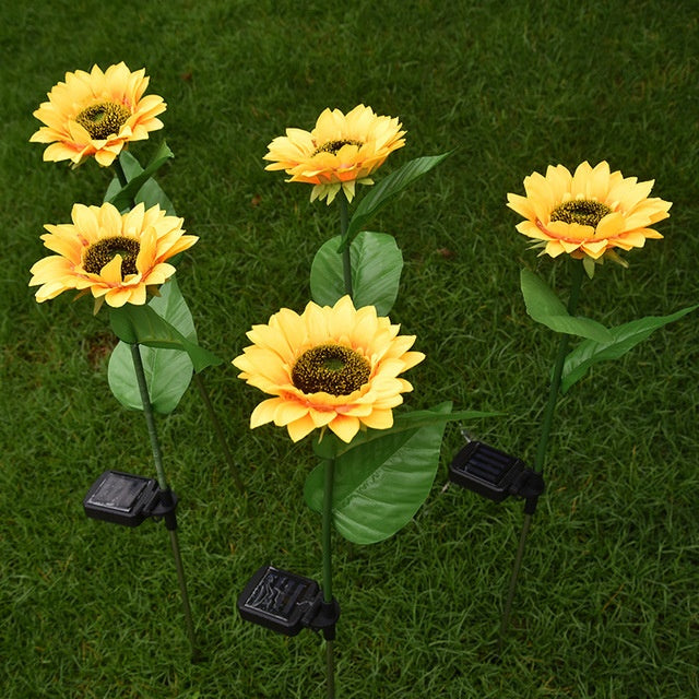 Solar Powered LED Sunflower Garden Lights - Outdoor Decorative Lamps – Duvencioglu