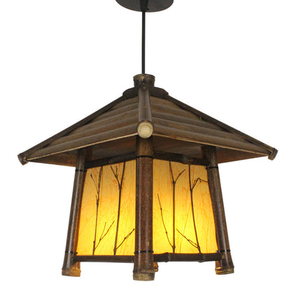 Southeast Asian Bamboo LED Chandelier – Retro Chinese Tea-Room Pendant – Duvencioglu