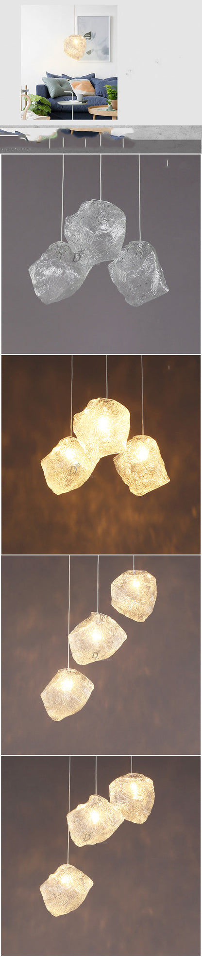 Creative Glass G4 Chandelier Table Lamp – Natural Lighting for Dining & Bedroom – Duvencioglu