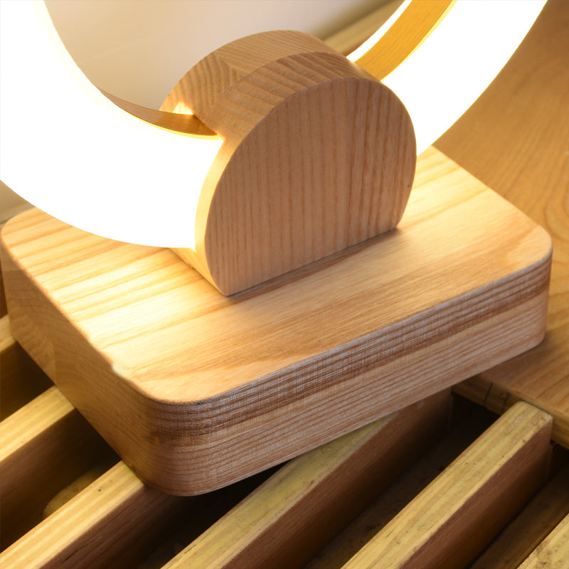 Nordic Wooden Art Circle LED Chandelier – Modern Pendant Light – Duvencioglu