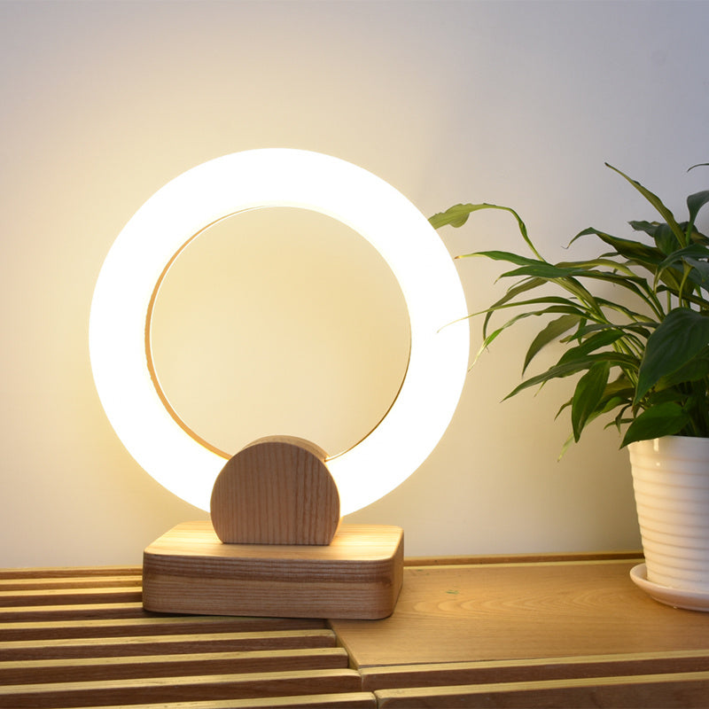 Nordic Wooden Art Circle LED Chandelier – Modern Pendant Light – Duvencioglu