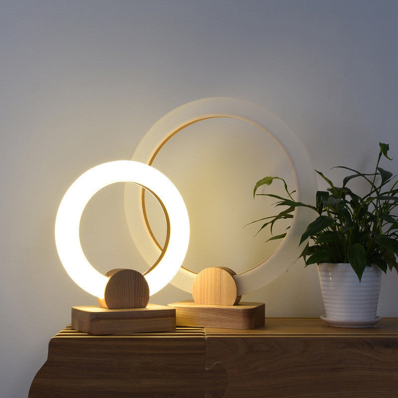 Nordic Wooden Art Circle LED Chandelier – Modern Pendant Light – Duvencioglu