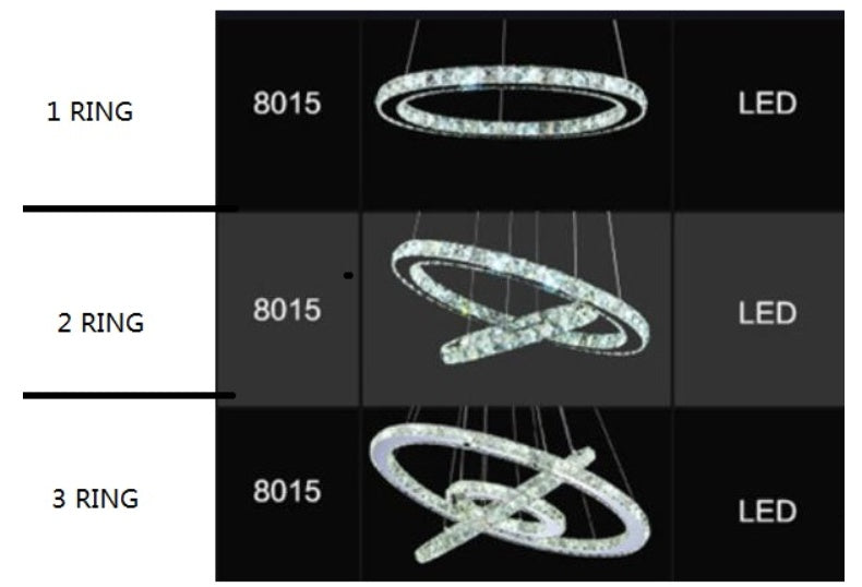 Modern Stainless-Steel Ring Crystal LED Chandelier – Remote-Control Pendant – Duvencioglu