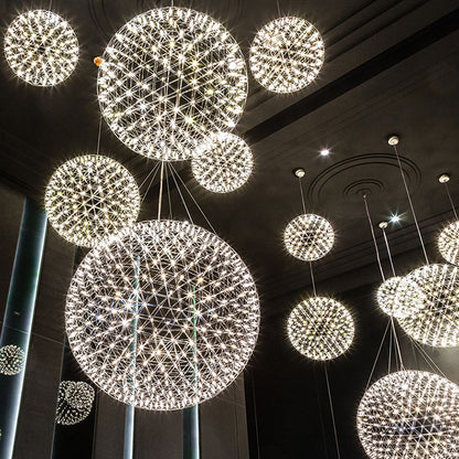 Gypsophila Dandelion Spark Ball Chandelier – Creative Firework LED Pendant – Duvencioglu