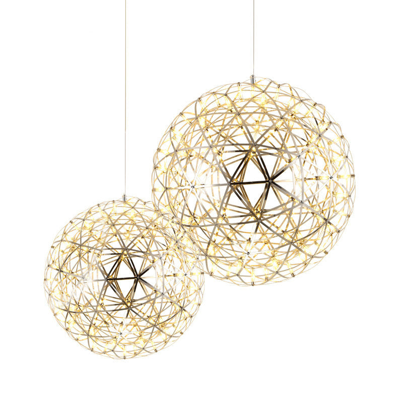 Gypsophila Dandelion Spark Ball Chandelier – Creative Firework LED Pendant – Duvencioglu