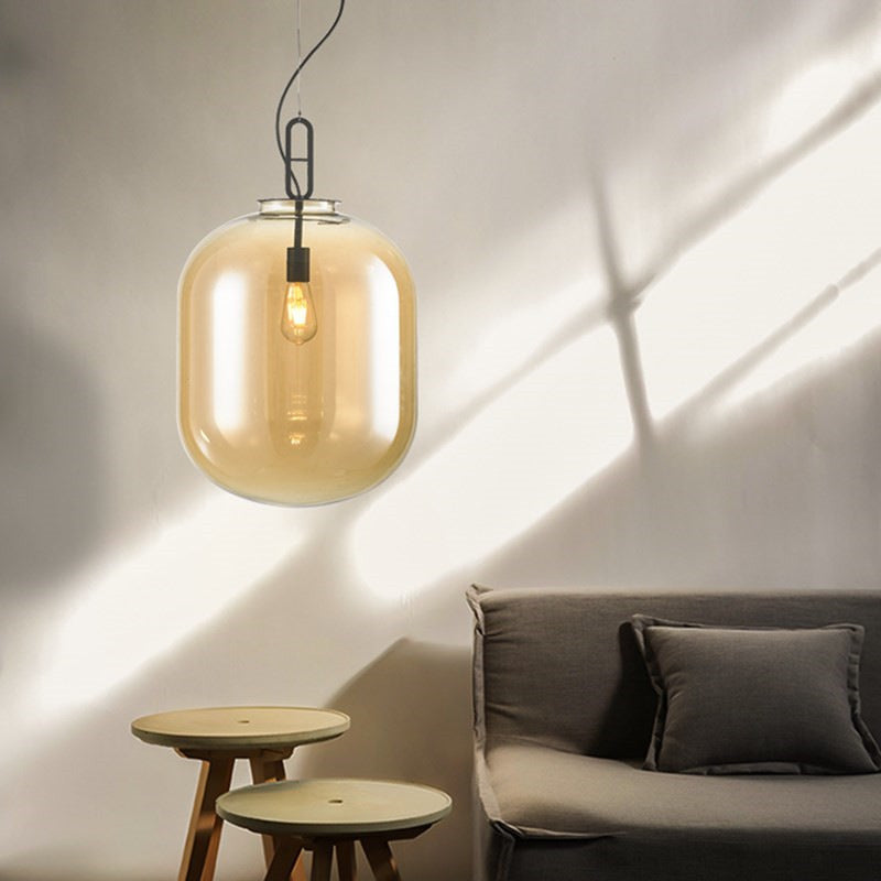 Nordic “Melon” Glass LED Chandelier – Restaurant Pendant (Ø 245/300/440 mm) – Duvencioglu