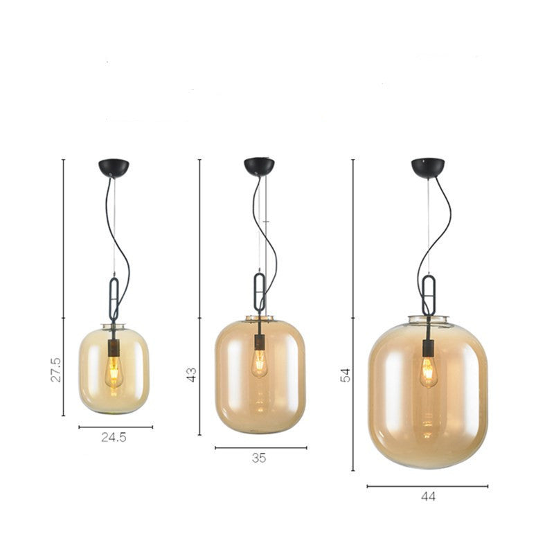 Nordic “Melon” Glass LED Chandelier – Restaurant Pendant (Ø 245/300/440 mm) – Duvencioglu