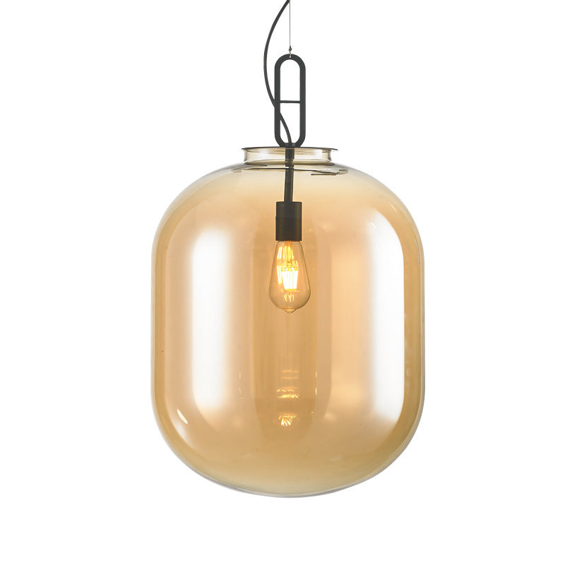 Nordic “Melon” Glass LED Chandelier – Restaurant Pendant (Ø 245/300/440 mm) – Duvencioglu
