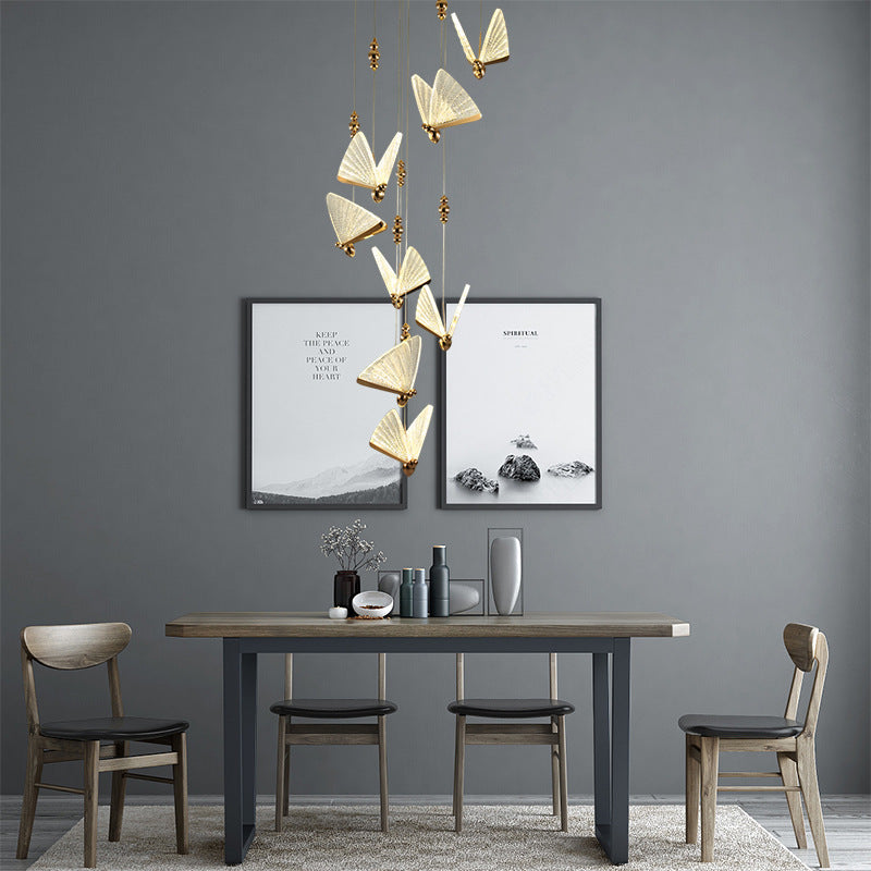 Butterfly LED Chandelier – 36V Decorative Pendant – Duvencioglu