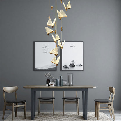 Butterfly LED Chandelier – 36V Decorative Pendant – Duvencioglu