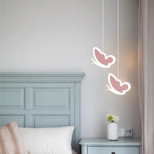 Creative Iron LED Chandelier – Butterfly, Flower & Heart Shapes (100–200 mm) – Duvencioglu